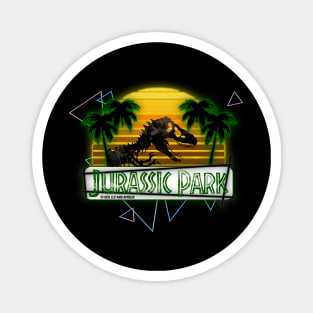 Jurassic Logo Retro 80's Neon Style Magnet